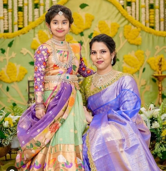 Little Cutie in Yellow Half Saree - Indian Dresses
