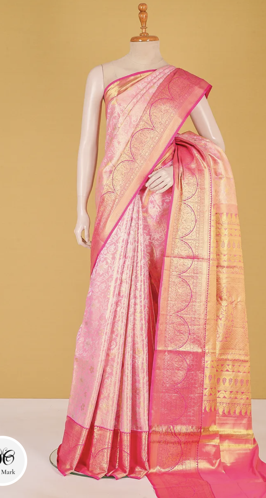 Pure Kanjivaram Silk Saree | SILKMARK CERTIFIED Bridal Indian Wedding Kanchipuram Sarees | Pure Silk from South hot Indian Tradition|Plain Silk